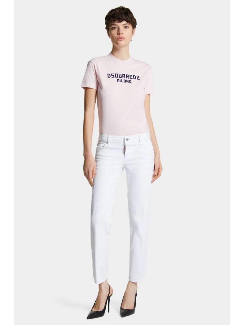 DSQUARED2 Twiggy Jeans White Raw Hem Cropped Skinny Designer Denim IT 34 US 00